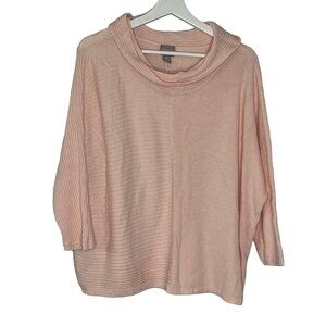 Chico’s Size 2 (L) Pink Ribbed Cowl-Neck Dolman Sleeve Sweater 💗 Cozy
